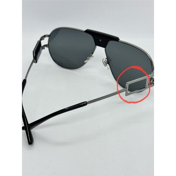 VERSACE aviator pilot men\'s sunglasses  - Black/Silver  63mm Model 2252 (Used)
